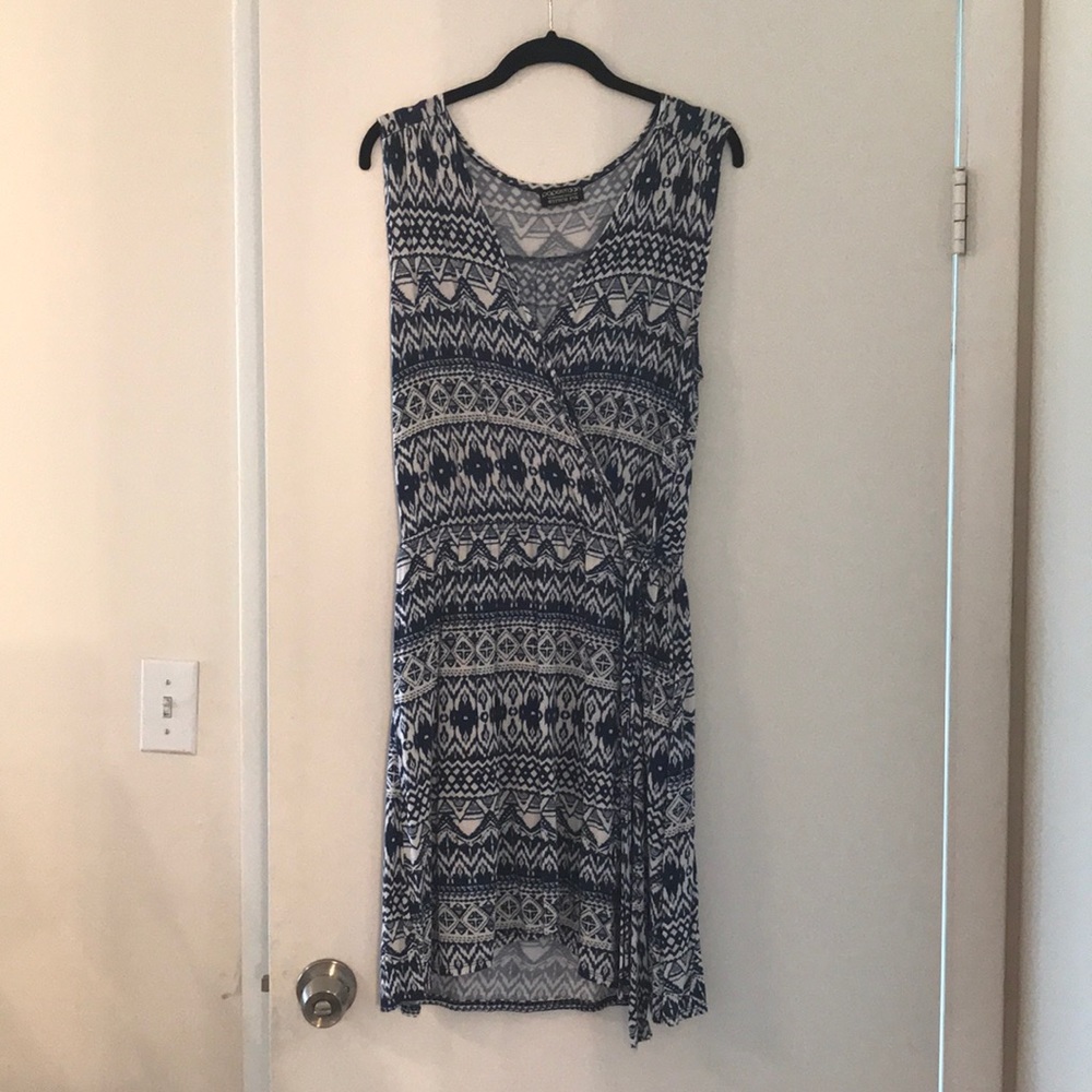 Blue and white patterned dress from Papermoon